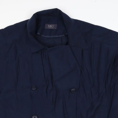 Marks and Spencer Womens Blue Jacket Size 14 Button
