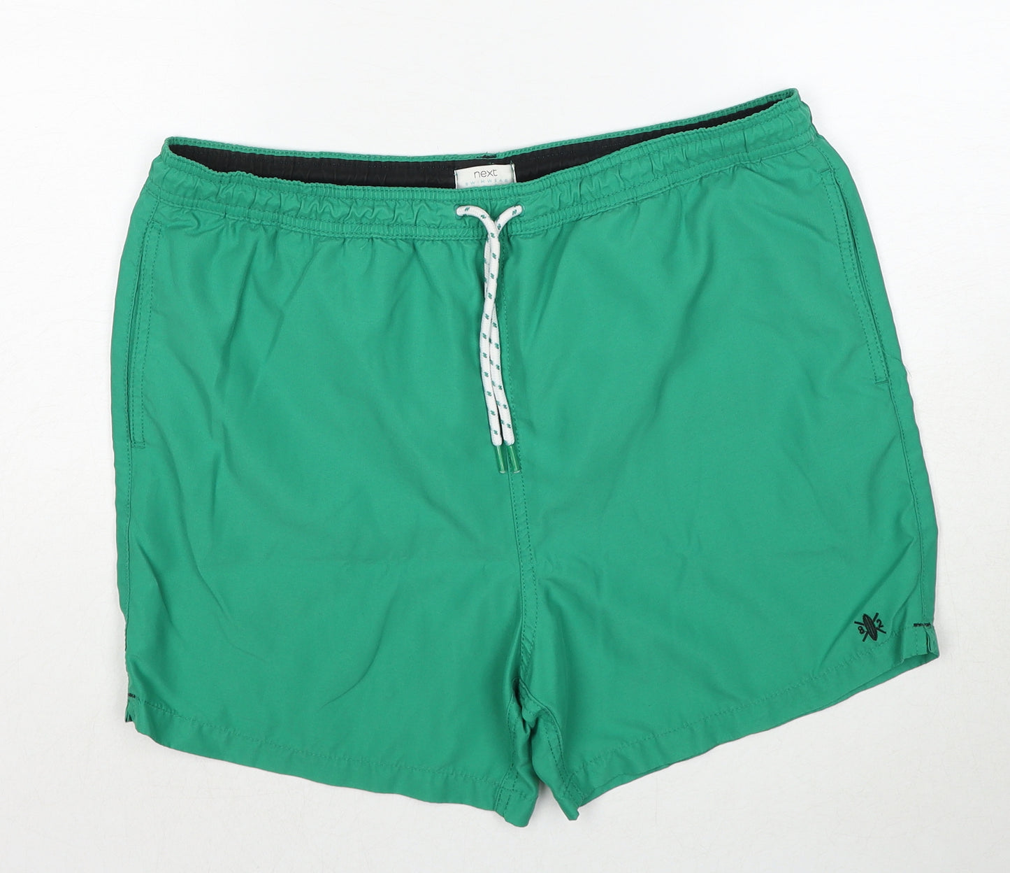 NEXT Mens Green Polyester Bermuda Shorts Size M Regular Drawstring - Swim Short