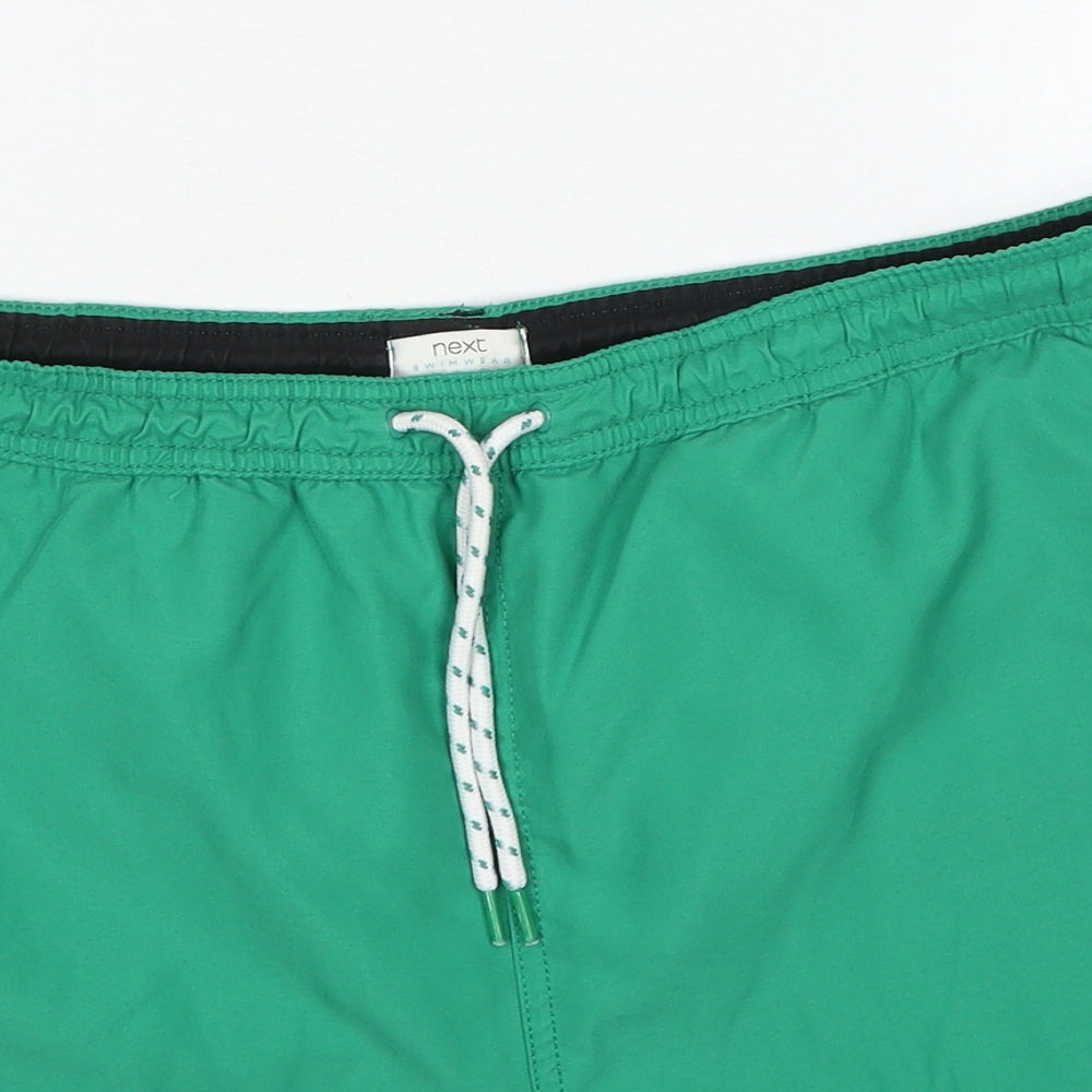 NEXT Mens Green Polyester Bermuda Shorts Size M Regular Drawstring - Swim Short