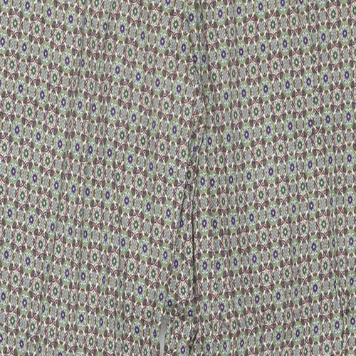 Zara Womens Multicoloured Geometric Polyester Trousers Size 10 Regular Zip