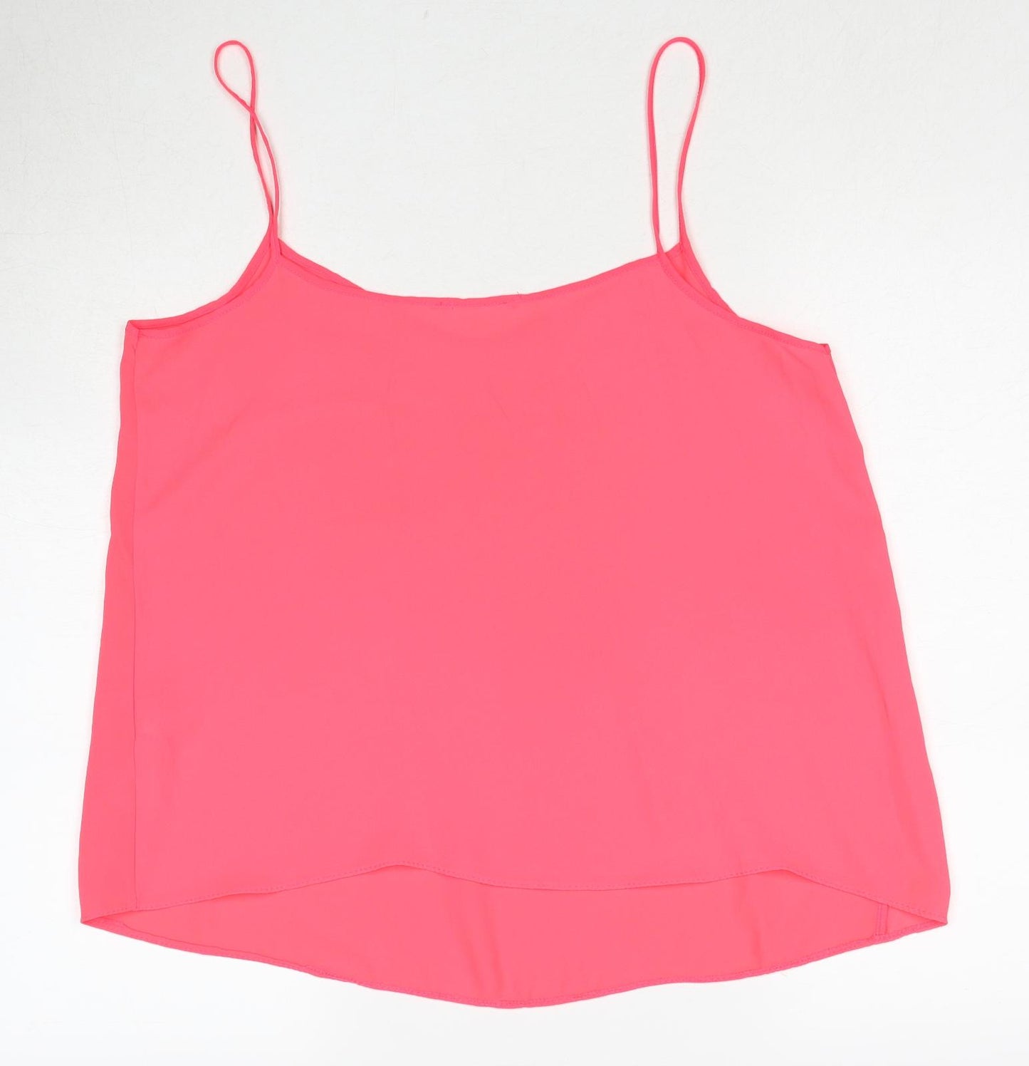 New Look Womens Pink Polyester Basic Tank Size 14 Round Neck