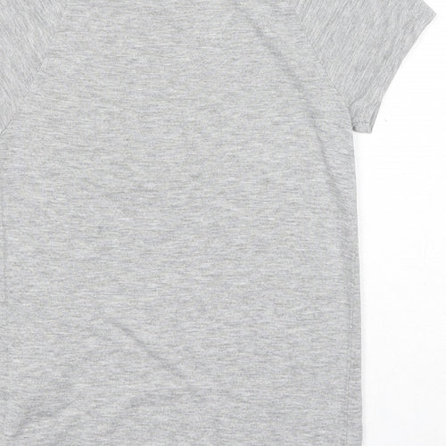 NEXT Girls Grey Viscose Pullover T-Shirt Size 6 Years Boat Neck Pullover - Believe Achieve