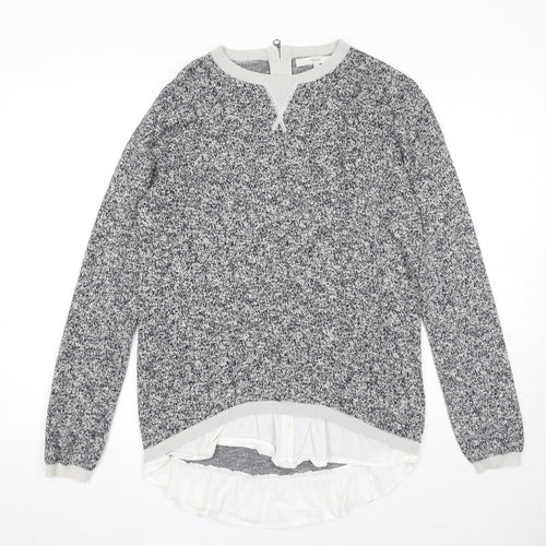 NEXT Womens Grey Round Neck Cotton Pullover Jumper Size 10