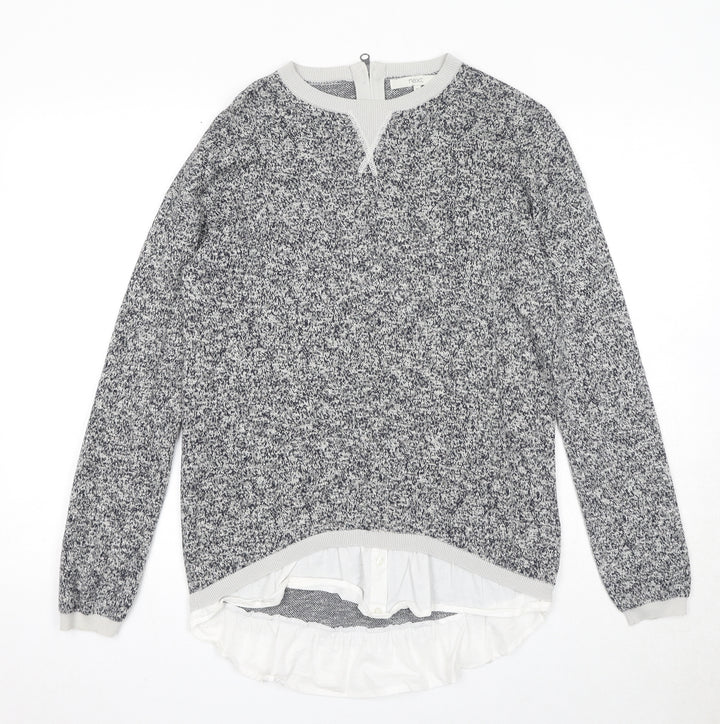 NEXT Womens Grey Round Neck Cotton Pullover Jumper Size 10