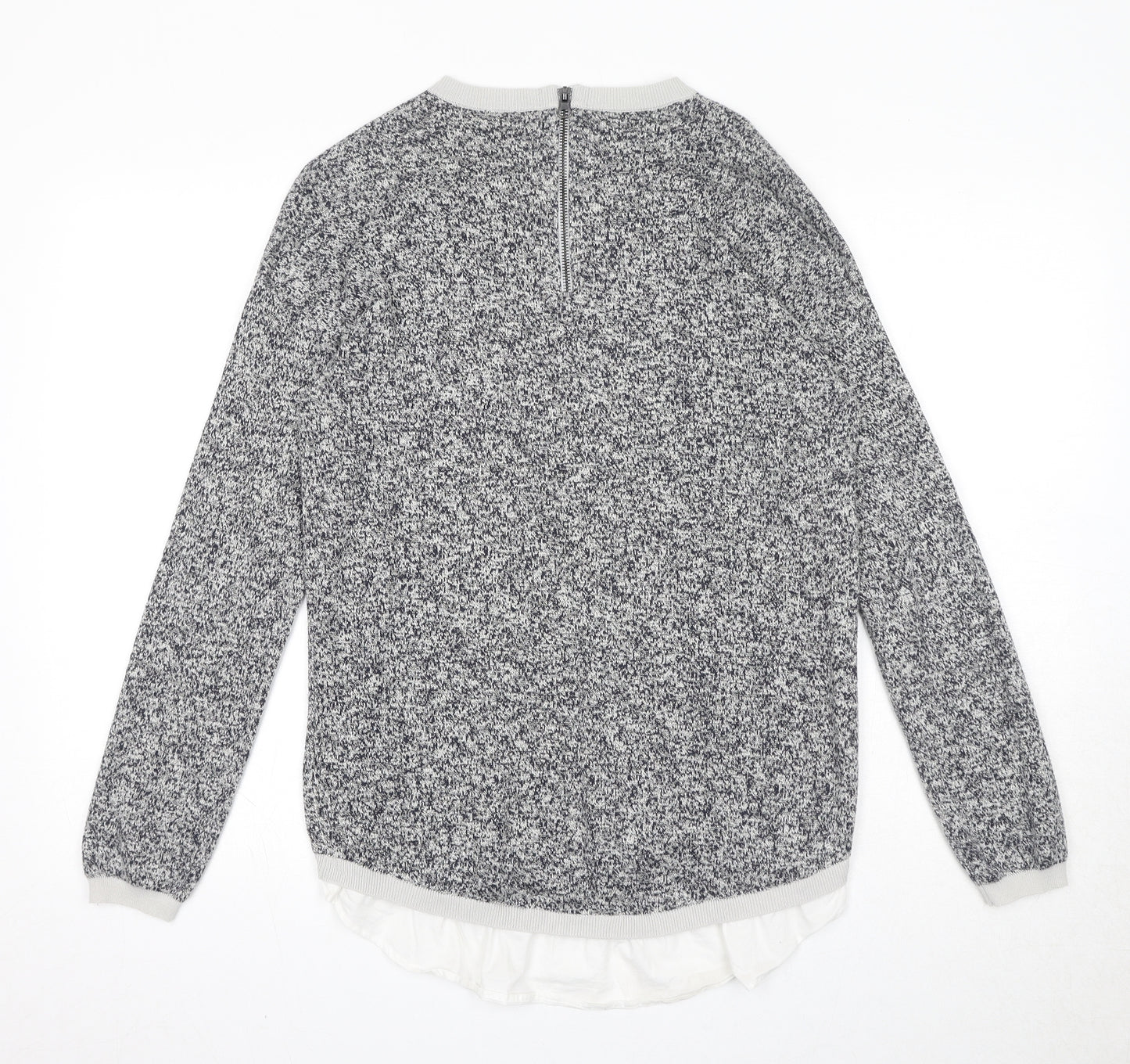 NEXT Womens Grey Round Neck Cotton Pullover Jumper Size 10