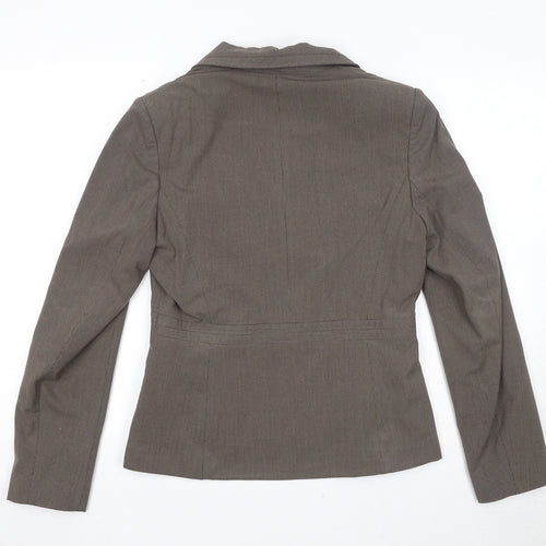 NEXT Womens Brown Striped Polyester Jacket Blazer Size 12