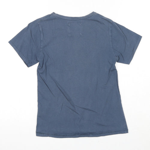 Kids Graffiti Boys Blue Cotton Pullover T-Shirt Size 10 Years Round Neck Pullover - Manhattan
