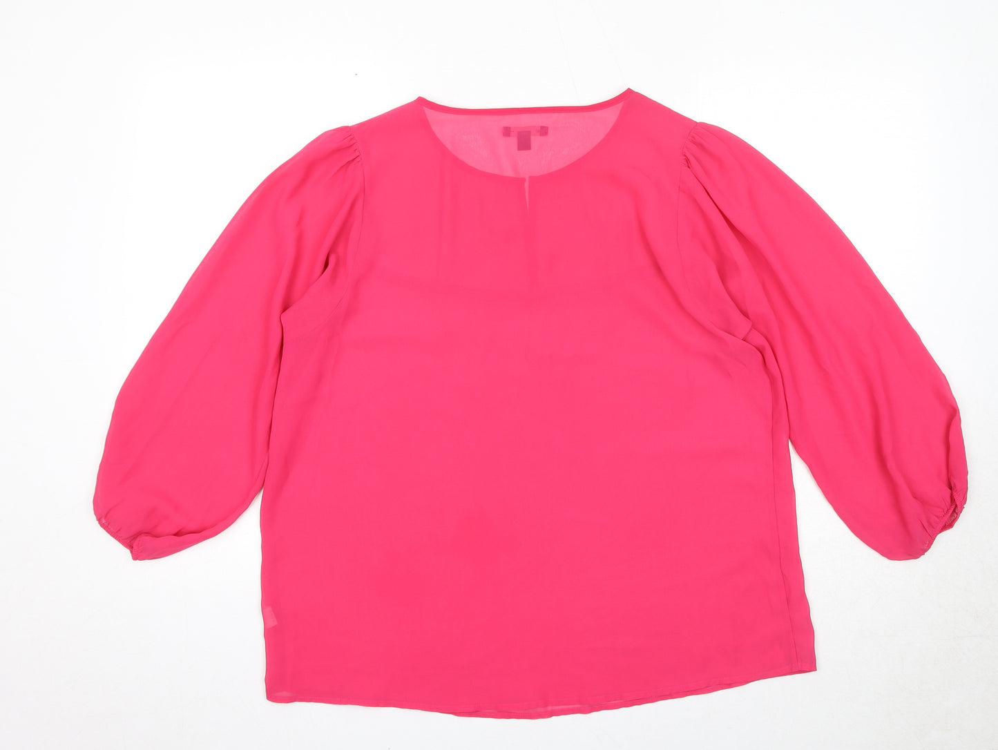 Gap Womens Pink Polyester Basic Blouse Size L Round Neck