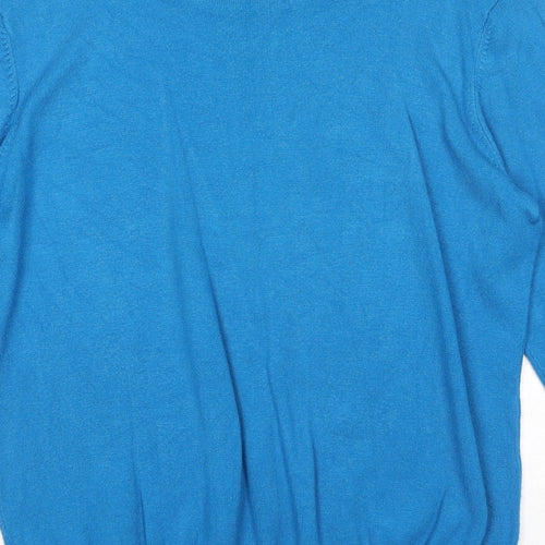 Bonmarché Womens Blue Round Neck Acrylic Pullover Jumper Size M