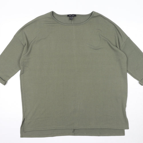 New Look Womens Green Round Neck Polyester Pullover Jumper Size M