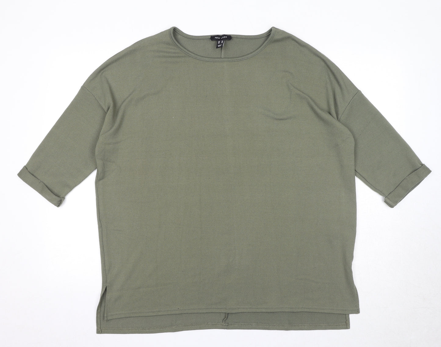 New Look Womens Green Round Neck Polyester Pullover Jumper Size M
