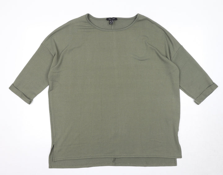 New Look Womens Green Round Neck Polyester Pullover Jumper Size M