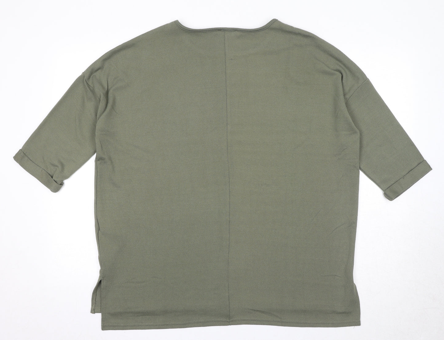 New Look Womens Green Round Neck Polyester Pullover Jumper Size M