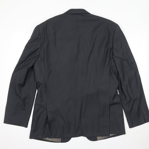NEXT Mens Black Striped Polyester Jacket Suit Jacket Size 42 Regular