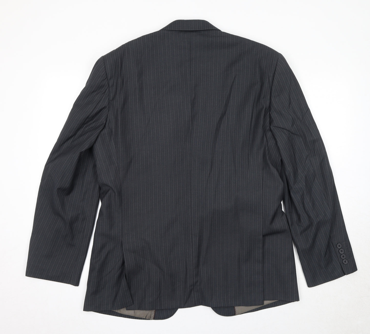 NEXT Mens Black Striped Polyester Jacket Suit Jacket Size 42 Regular