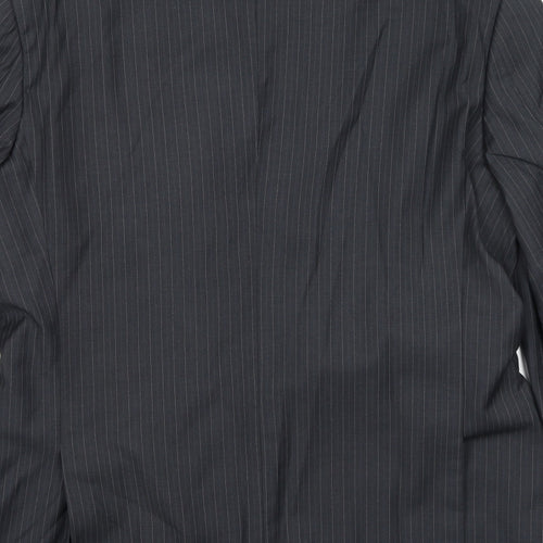 NEXT Mens Black Striped Polyester Jacket Suit Jacket Size 42 Regular