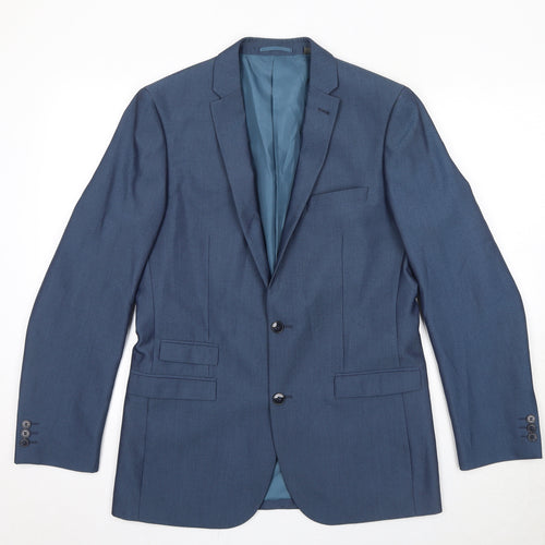 Williams and Brown Mens Blue Polyester Jacket Suit Jacket Size 40 Regular