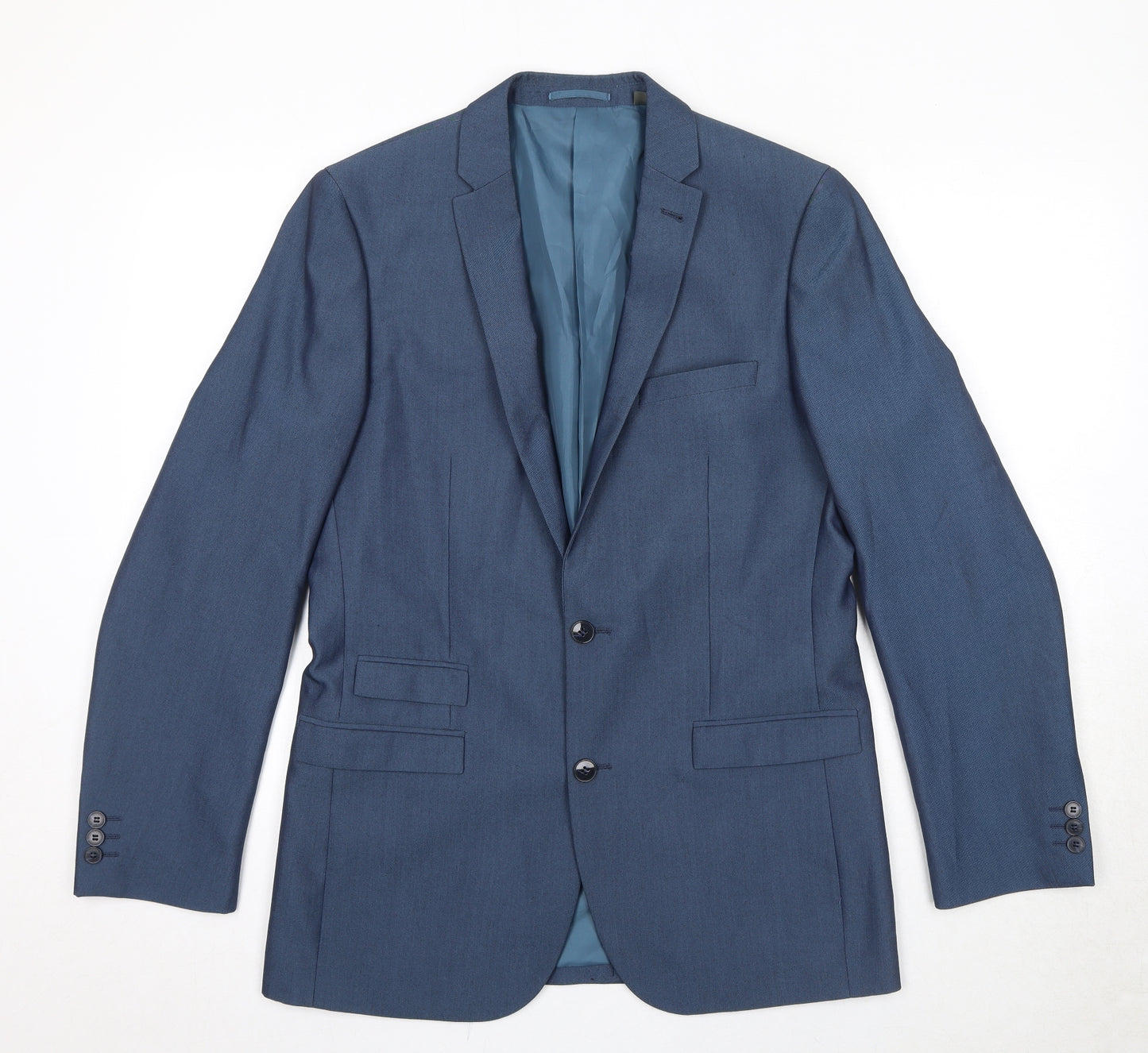 Williams and Brown Mens Blue Polyester Jacket Suit Jacket Size 40 Regular