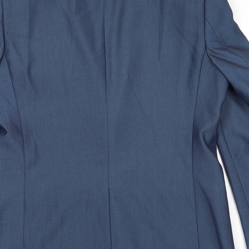 Williams and Brown Mens Blue Polyester Jacket Suit Jacket Size 40 Regular