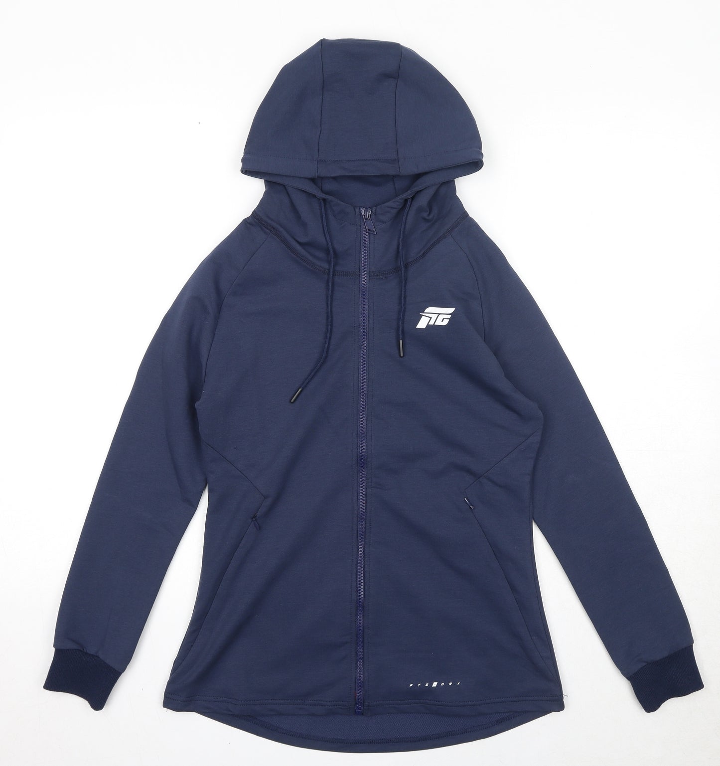 Feed The Gains Womens Blue Cotton Full Zip Hoodie Size M Zip