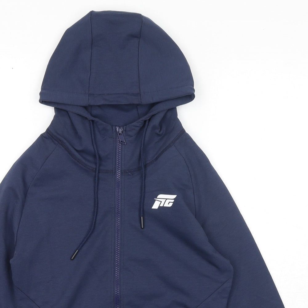Feed The Gains Womens Blue Cotton Full Zip Hoodie Size M Zip