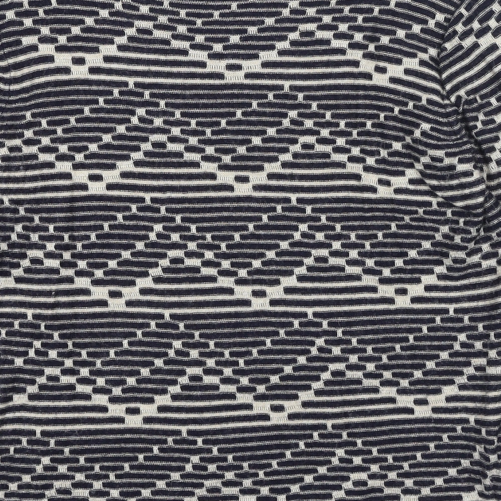CC Womens Blue Round Neck Geometric Viscose Pullover Jumper Size L