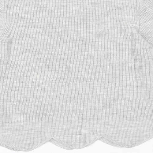 Camaieu Womens Grey Round Neck Acrylic Pullover Jumper Size S