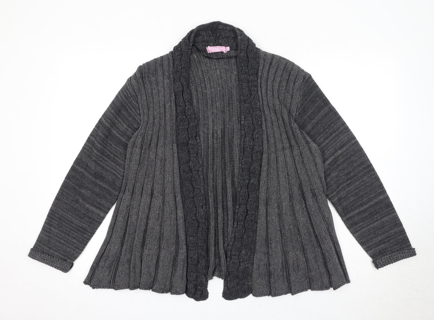 Sarah Hamilton Womens Grey V-Neck Acrylic Cardigan Jumper Size S