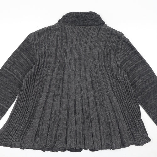 Sarah Hamilton Womens Grey V-Neck Acrylic Cardigan Jumper Size S