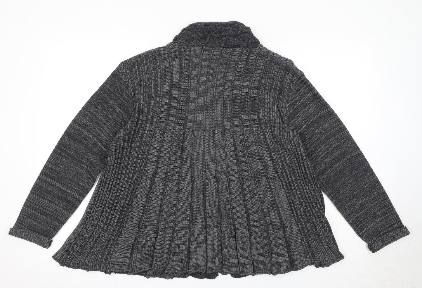 Sarah Hamilton Womens Grey V-Neck Acrylic Cardigan Jumper Size S
