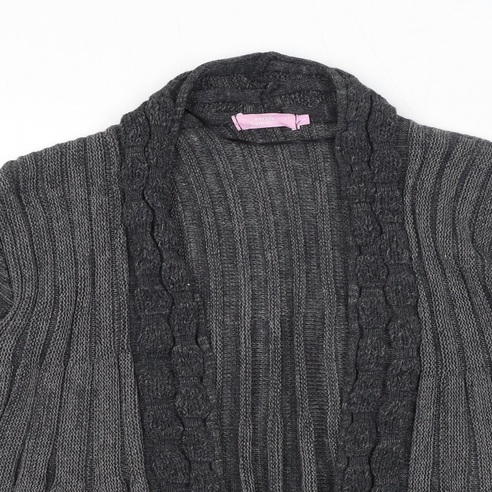 Sarah Hamilton Womens Grey V-Neck Acrylic Cardigan Jumper Size S