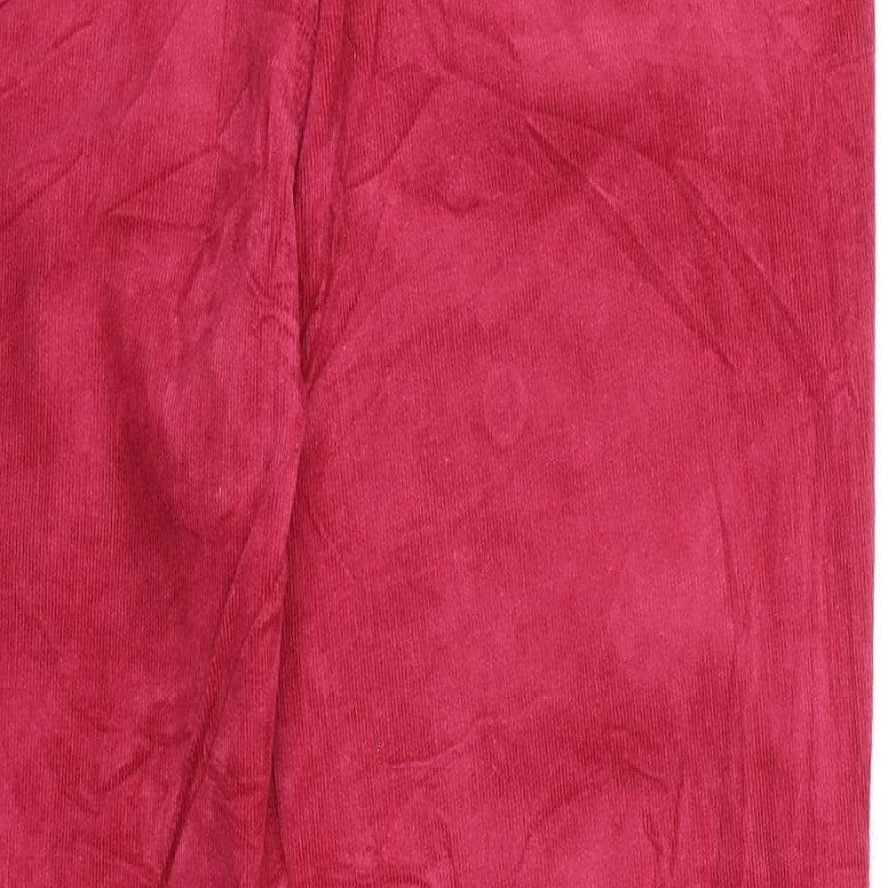 Marks and Spencer Womens Pink Cotton Trousers Size 10 Regular Zip