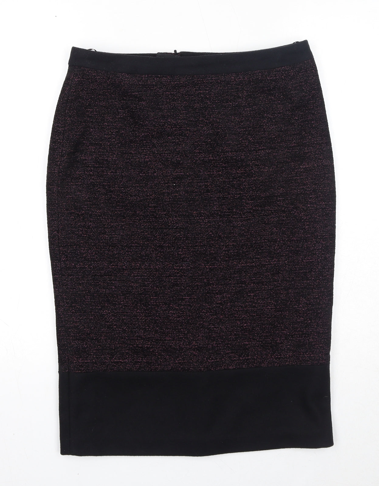 Viyella Womens Purple Wool Straight & Pencil Skirt Size 8 Zip