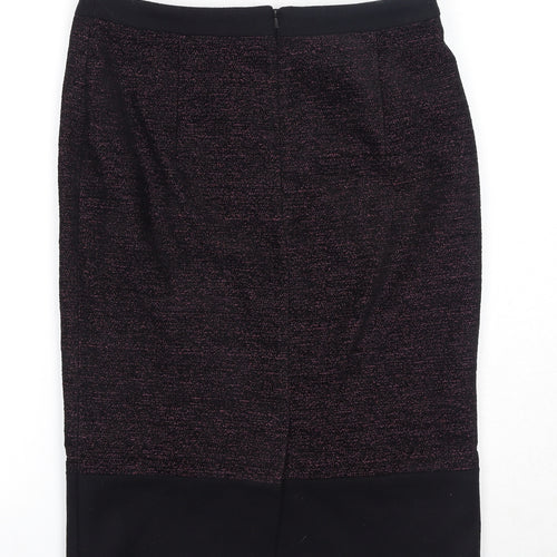 Viyella Womens Purple Wool Straight & Pencil Skirt Size 8 Zip