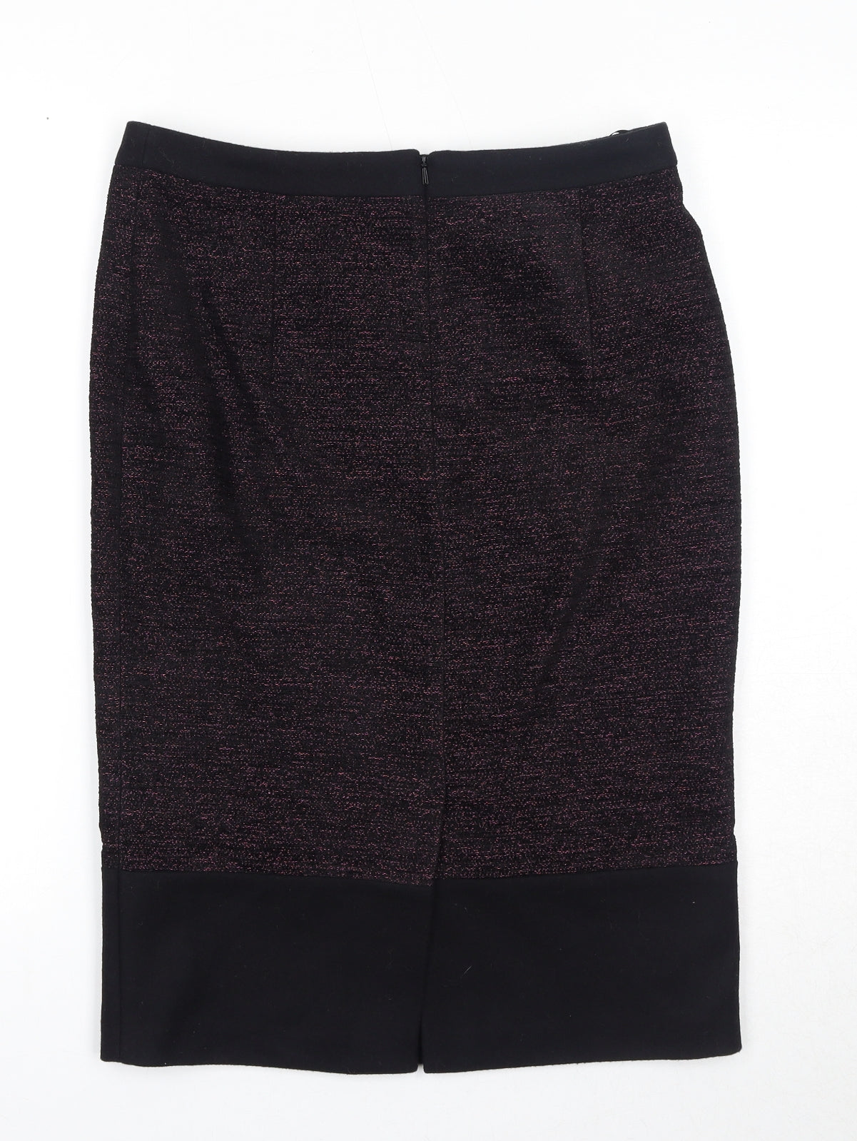 Viyella Womens Purple Wool Straight & Pencil Skirt Size 8 Zip
