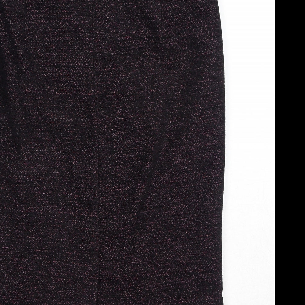 Viyella Womens Purple Wool Straight & Pencil Skirt Size 8 Zip