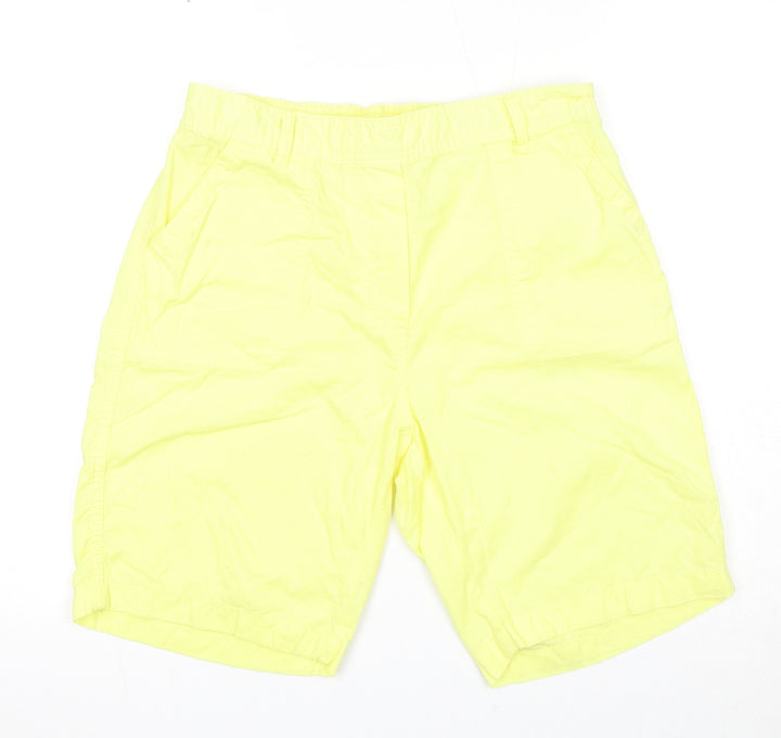 Anthology Womens Yellow Cotton Chino Shorts Size 10 Regular Pull On