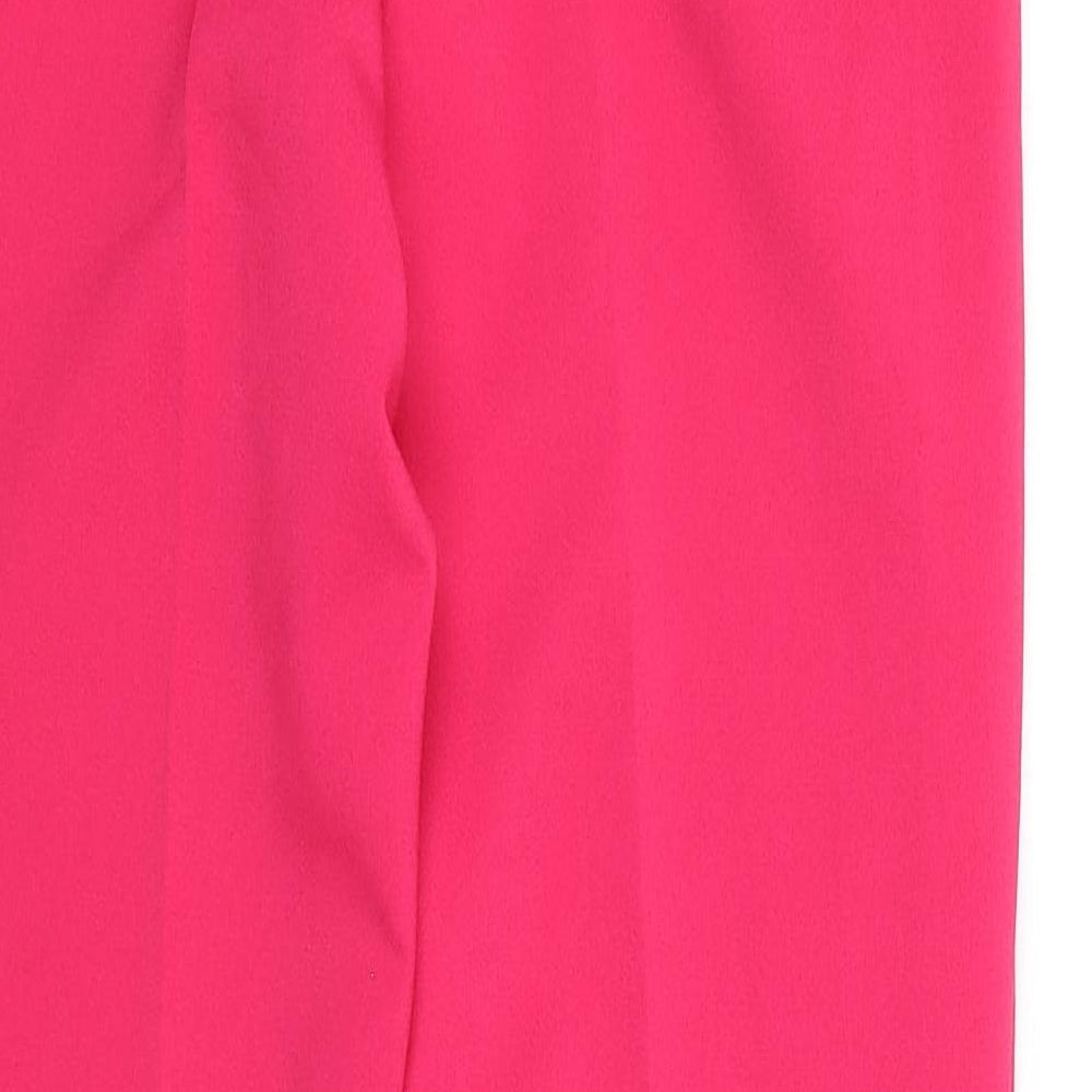 Zara Womens Pink Polyester Trousers Size XS Regular Zip