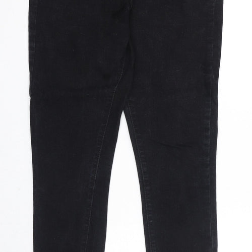 Boohoo Womens Black Cotton Skinny Jeans Size 10 Regular Zip