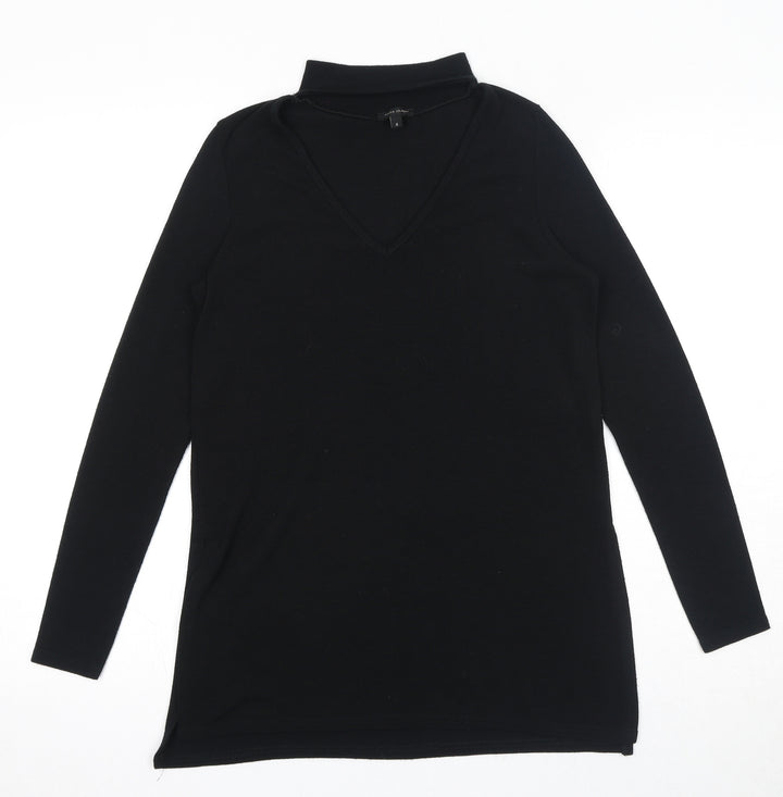 River Island Womens Black Round Neck Polyester Pullover Jumper Size 6 - Keyhole Neck