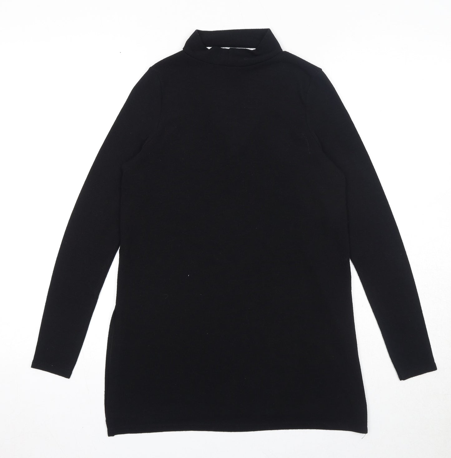 River Island Womens Black Round Neck Polyester Pullover Jumper Size 6 - Keyhole Neck