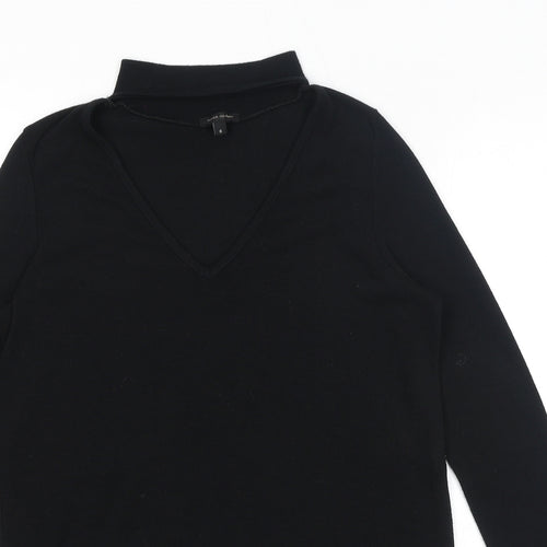 River Island Womens Black Round Neck Polyester Pullover Jumper Size 6 - Keyhole Neck