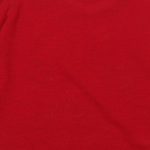 Envy Us Womens Red Round Neck Argyle/Diamond Acrylic Pullover Jumper Size XL