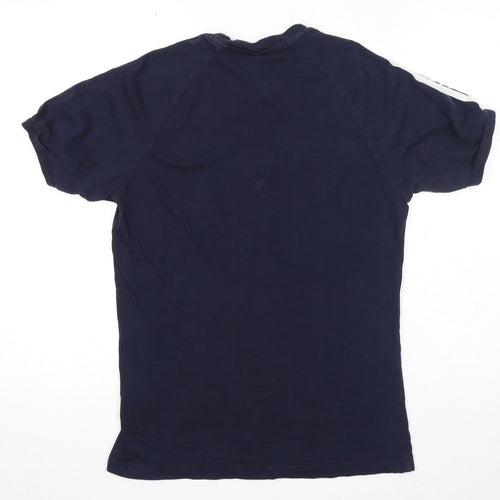 adidas Womens Blue Cotton Basic T-Shirt Size S Crew Neck