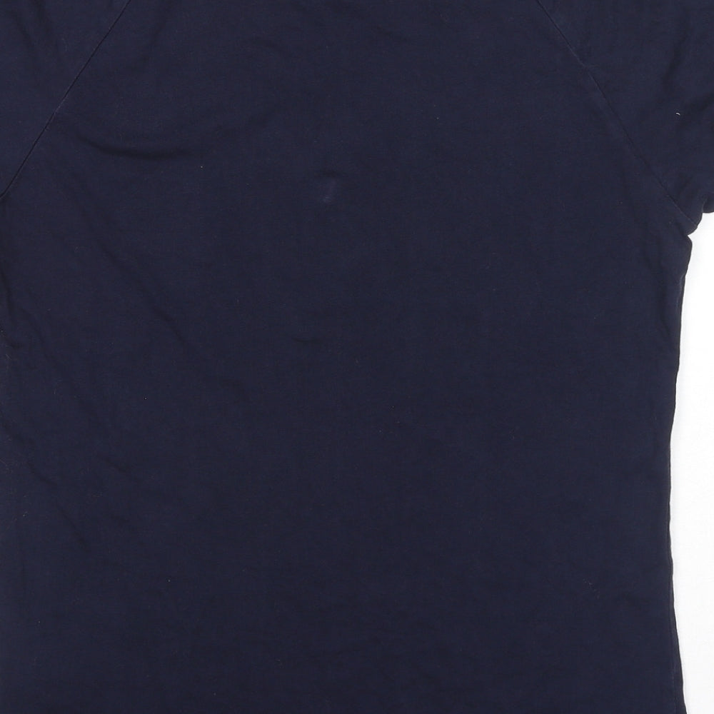 adidas Womens Blue Cotton Basic T-Shirt Size S Crew Neck