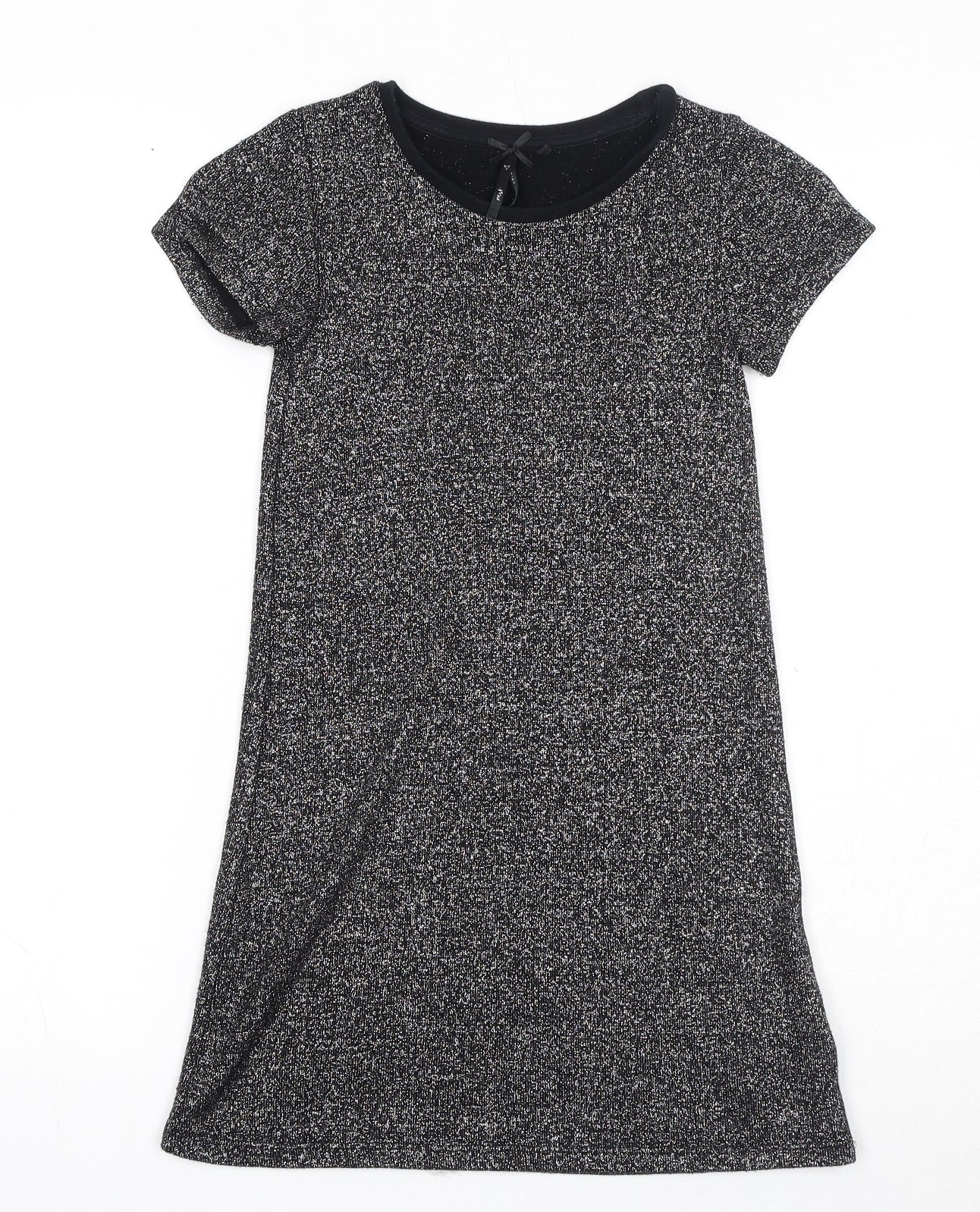 NEXT Girls Grey Viscose A-Line Size 7 Years Boat Neck Pullover