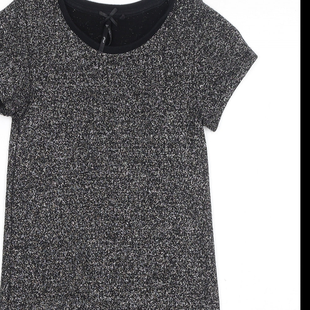 NEXT Girls Grey Viscose A-Line Size 7 Years Boat Neck Pullover