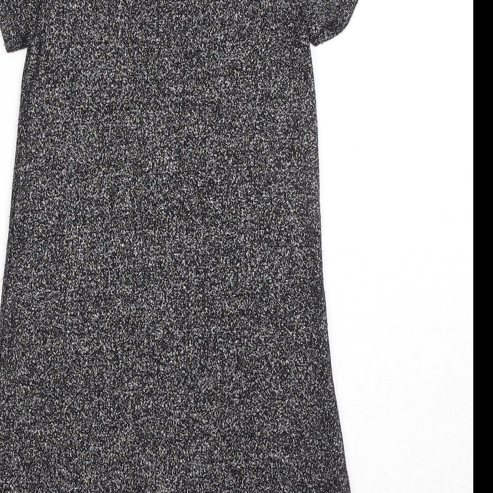 NEXT Girls Grey Viscose A-Line Size 7 Years Boat Neck Pullover