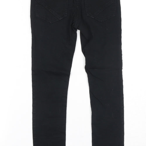 NEXT Girls Black Cotton Skinny Jeans Size 9 Years Regular Pullover