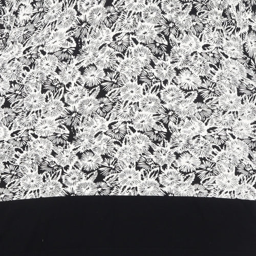 NEXT Womens Black Round Neck Floral Viscose Pullover Jumper Size 10